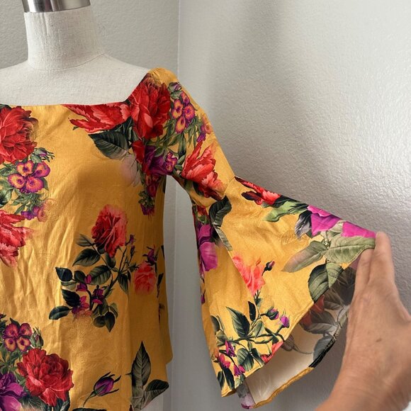 Alice + Olivia Shera Pullover Off Shoulder Blouse Trumpet Sleeve Contemporary Fi - Picture 8 of 13